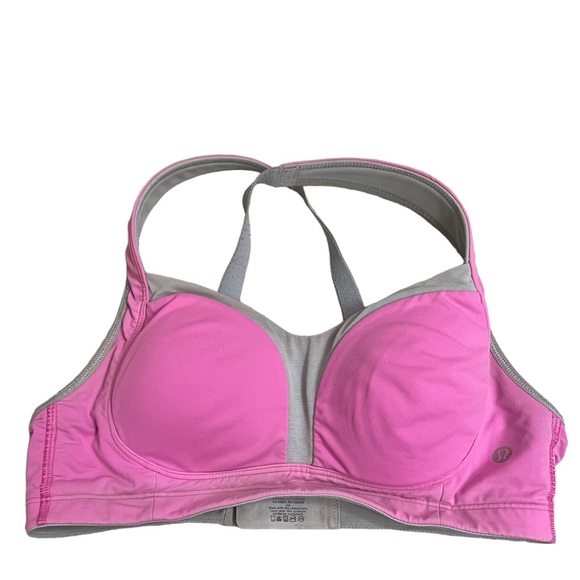 Lululemon Athletica Pink/Gray Sports Bra 34C‎ Well Loved has peeling has wear - Picture 1 of 9